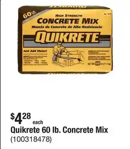 The Home Depot Quikrete 60 lb. Concrete Mix offer