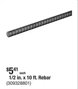 The Home Depot 1/2 in. x 10 ft. Rebar offer