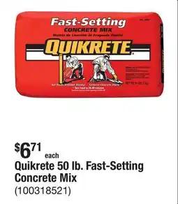 The Home Depot Quikrete 50 lb. Fast-Setting Concrete Mix offer