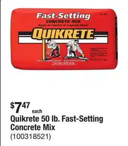 The Home Depot Quikrete 50 lb. Fast-Setting Concrete Mix offer