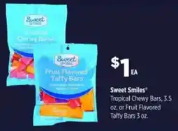 Dollar General Sweet Smiles Tropical Chewy Bars or Fruit Flavored Taffy Bars offer