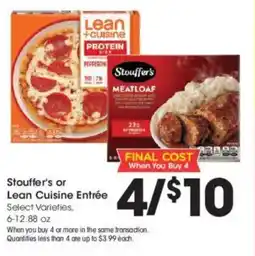 Kroger Stouffer's or lean cuisine entrée offer