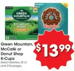 Kroger Green Mountain, McCafé or Donut Shop K-Cups offer