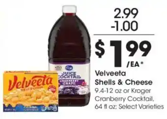 Kroger Velveeta Shells & Cheese offer