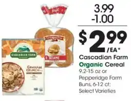 Kroger Cascadian farm organic cereal offer