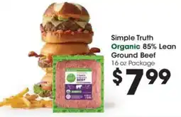 Kroger Simple Truth Organic 85% Lean Ground Beef offer