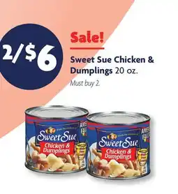 Family Dollar Sweet Sue Chicken & Dumplings offer
