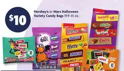 Family Dollar Hershey's or Mars Halloween Variety Candy Bags offer