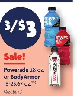 Family Dollar Powerade 28 oz. or BodyArmor 16-23.67 oz.**§ offer