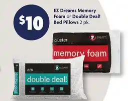 Family Dollar EZ Dreams Memory Foam or Double Deal! Bed Pillows offer