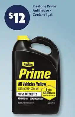 Family Dollar Prestone Prime Antifreeze + Coolant offer