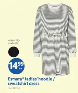 Lidl Esmara ladies' hoodie/sweatshirt dress offer