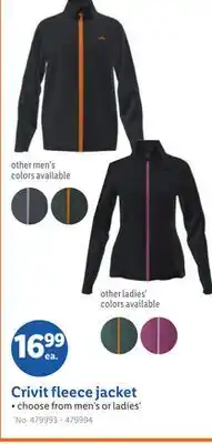 Lidl Crivit fleece jacket offer