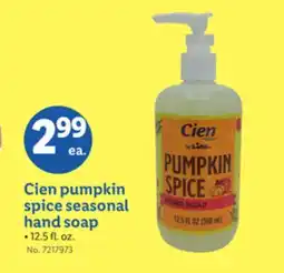Lidl Cien pumpkin spice seasonal hand soap offer