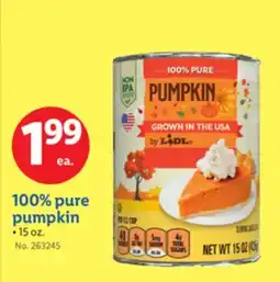 Lidl 100% pure pumpkin offer
