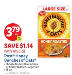 Lidl Post Honey Bunches of Oats offer