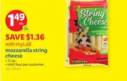 Lidl mozzarella string cheese offer