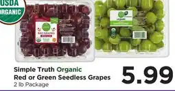 Food 4 Less Simple Truth Organic Red or Green Seedless Grapes offer