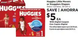 Food 4 Less Huggies Little Movers or Snugglers Diapers offer