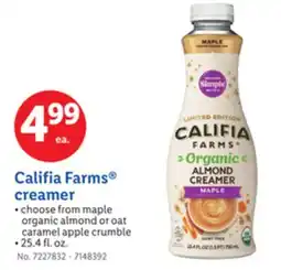 Lidl Califia Farms creamer offer