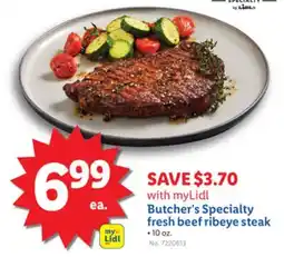 Lidl Butcher's Specialty fresh beef ribeye steak offer