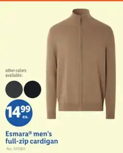 Lidl Esmara men's full-zip cardigan offer