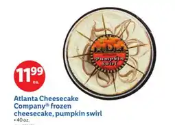 Lidl Atlanta Cheesecake Company frozen cheesecake, pumpkin swirl offer