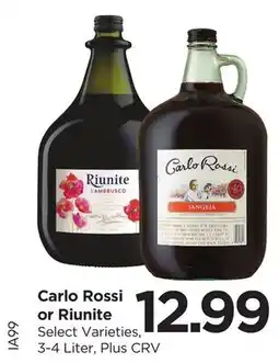 Food 4 Less Carlo Rossi or Riunite offer