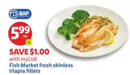 Lidl Fish Market fresh skinless tilapia fillets offer