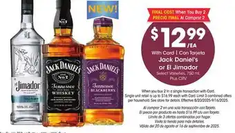 Ralphs Jack Daniel's or El Jimador offer