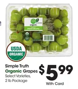 Ralphs Simple Truth Grapes offer
