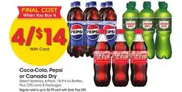 Ralphs Coca-Cola, Pepsi or Canada Dry offer