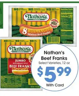 Ralphs Nathan's Beef Franks offer