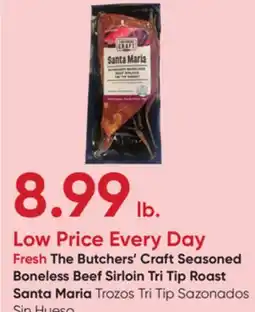 Stater Bros The Butchers' Craft Seasoned Boneless Beef Sirloin Tri Tip Roast Santa Maria offer