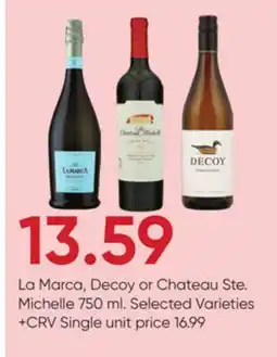 Stater Bros La Marca, Decoy or Chateau Ste. Michelle offer