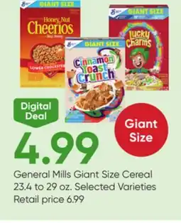 Stater Bros General Mills Giant Size Cereal offer
