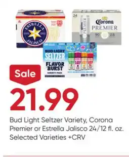Stater Bros Bud Light Seltzer Variety, Corona Premier or Estrella Jalisco offer