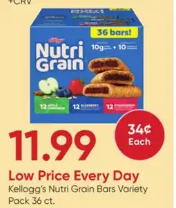 Stater Bros Kellogg's Nutri Grain Bars Variety Pack offer