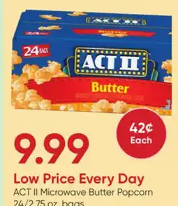 Stater Bros ACT II Microwave Butter Popcorn offer