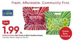 Stater Bros Red, Green or Black Seedless Grapes offer