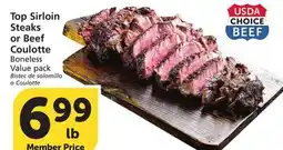 Albertsons Top Sirloin Steaks or Beef Coulotte offer