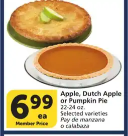 Albertsons Apple, Dutch Apple or Pumpkin Pie offer