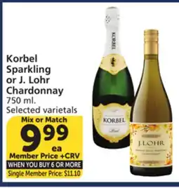 Albertsons Korbel Sparkling or J. Lohr Chardonnay offer