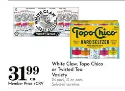 Pavilions White Claw, Topo Chico or Twisted Tea Variety offer