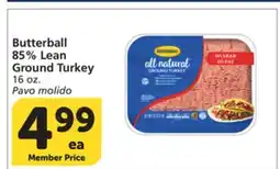 Albertsons Butterball 85% Lean Ground Turkey offer