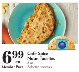 Pavilions Cafe Spice Naan Toasties offer