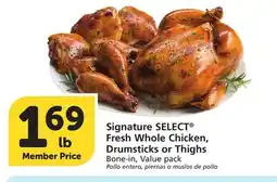 Albertsons Signature SELECT Fresh Whole Chicken, Drumsticks or Thighs offer