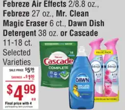 Smart & Final Febreze Air Effects, Febreze, Mr. Clean Magic Eraser, Dawn Dish Detergent or Cascade offer