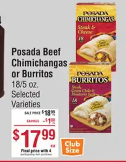 Smart & Final Posada Beef Chimichangas or Burritos offer