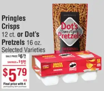 Smart & Final Pringles Crisps or Dot's Pretzels offer